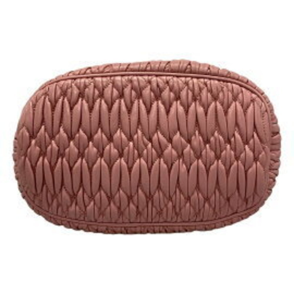 Miu Miu Matelasse Shoulder Bag Drawstring Pink Le… - image 5